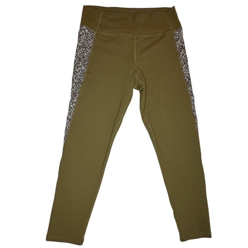 ZYIA Active Leggings Womens Size 14-16 Olive Green Speckle High Rise